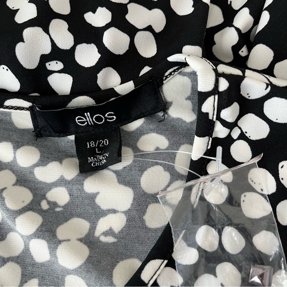 Ellos Black Geometric Print 3/4 Sleeve Shift Dress NWOT - Picture 9 of 14